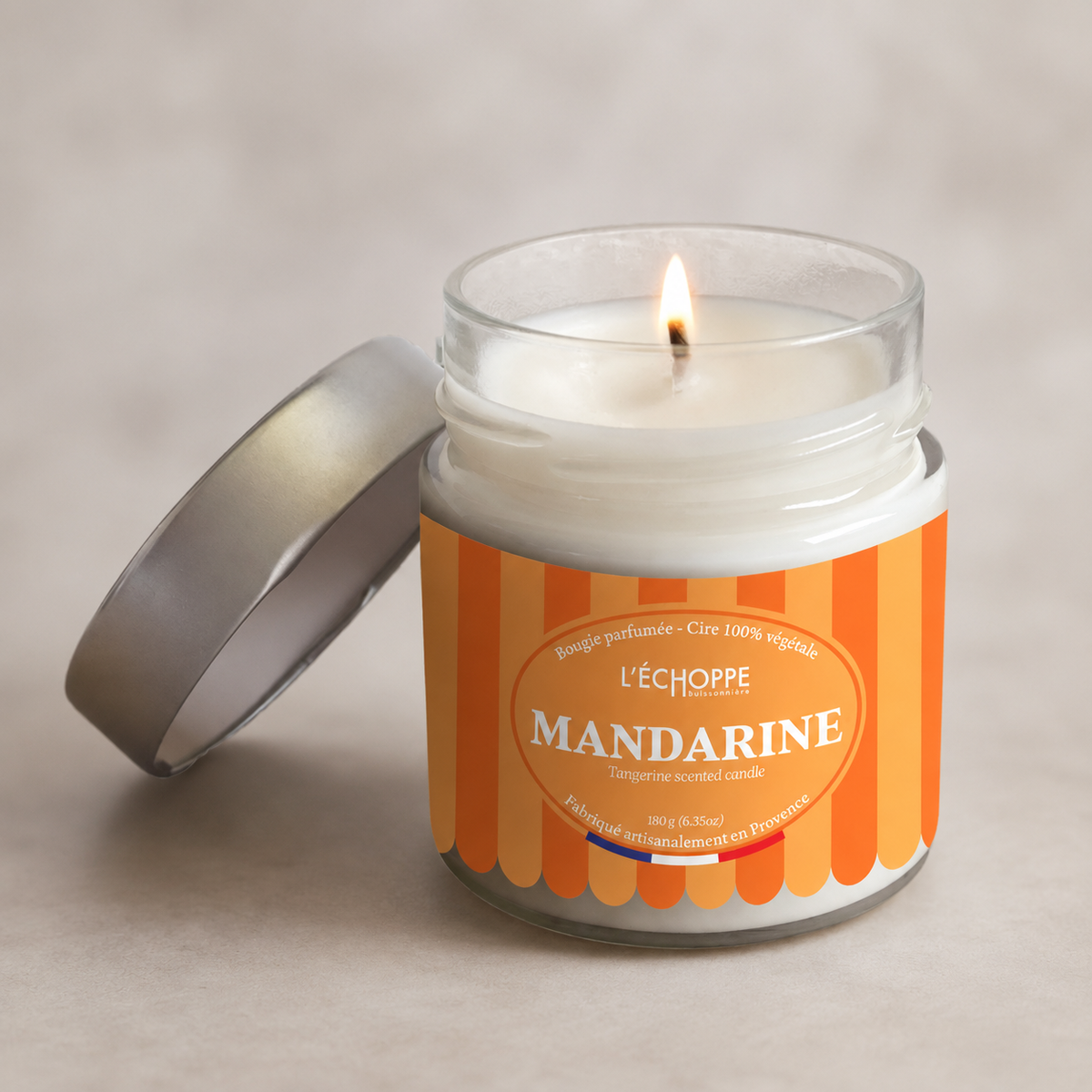 Mandarinų aromato – Kvapni žvakė (180 g)
