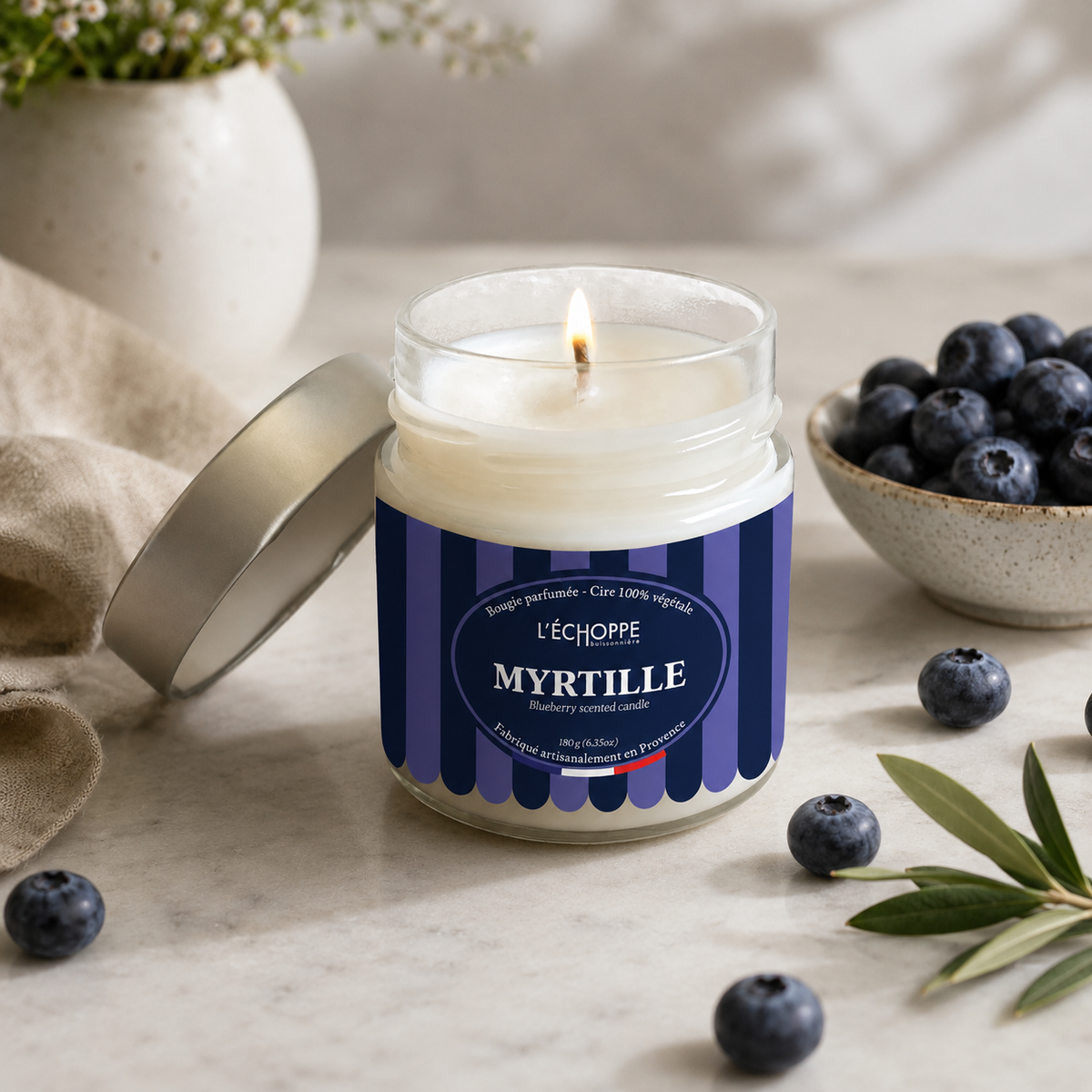 Mėlynių aromato – Kvapni žvakė (180g)