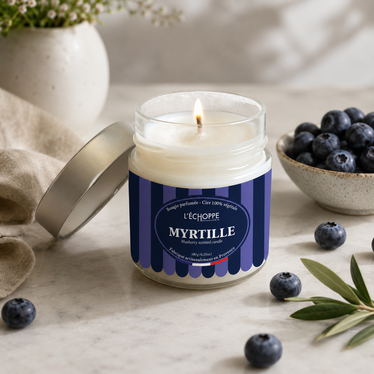 Mėlynių aromato – Kvapni žvakė (180g)