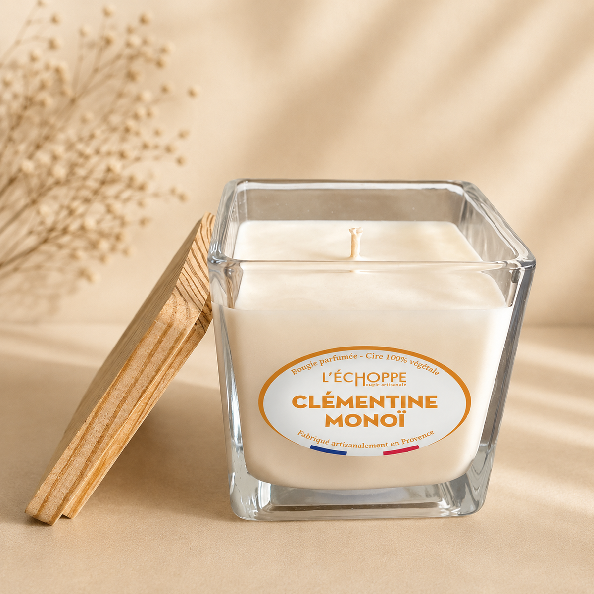 Klementinų ir Monoi aromato – Kvapni žvakė (190 g)