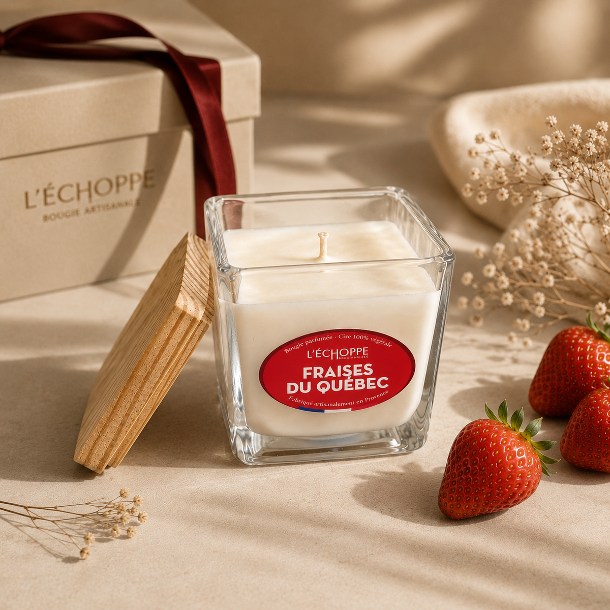 Kvebeko braškių aromato – Kvapni žvakė (190 g)