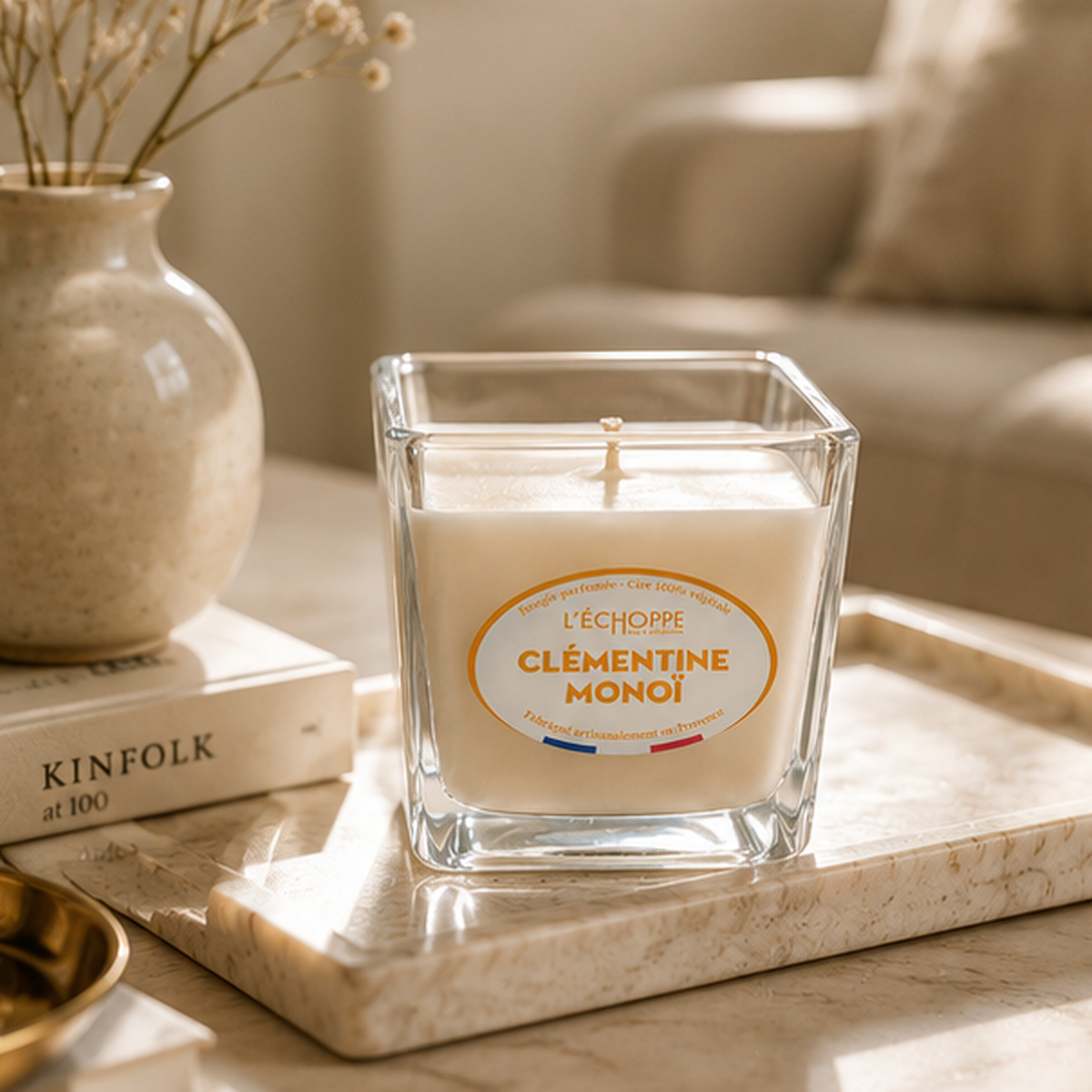 Klementinų ir Monoi aromato – Kvapni žvakė (190 g)