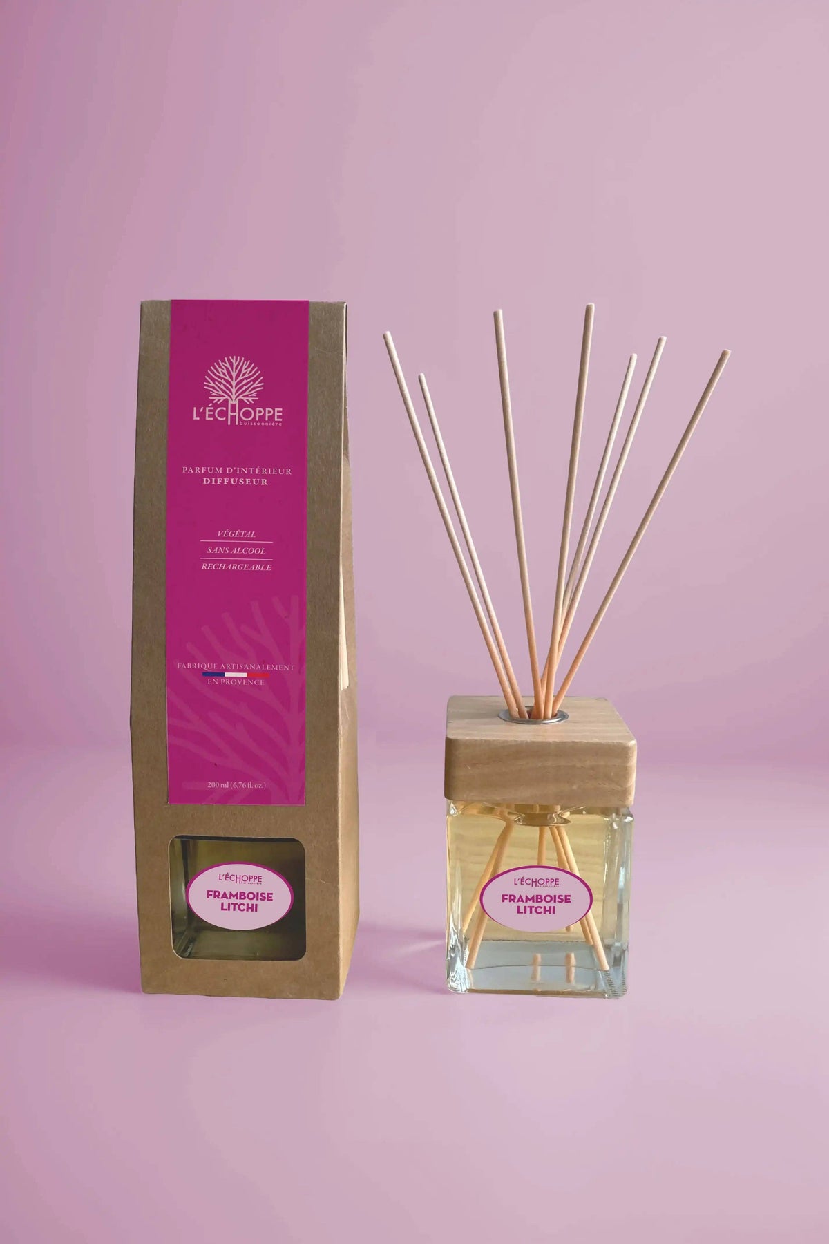 Aviečių ir ličio kvapų difuzorius su lazdelėmis (200 ml)